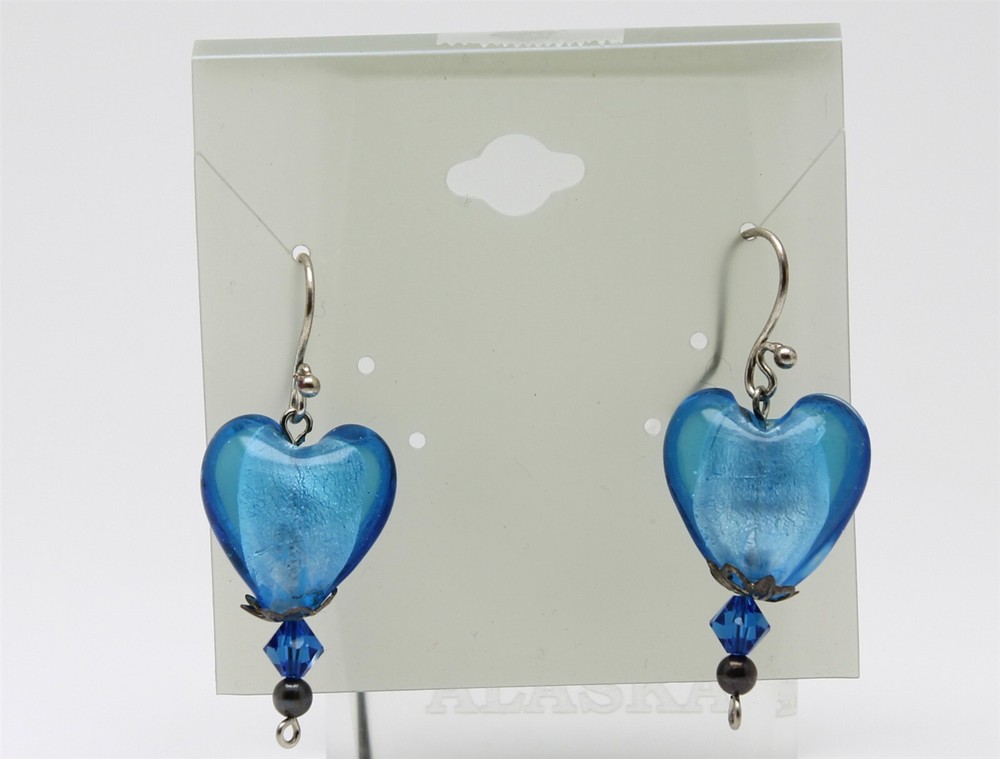 NEW Long Dangle Blue Earrings Modern Style