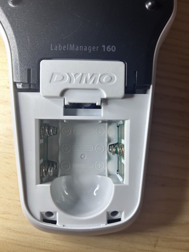 DYMO LabelManager 160 Handheld Label Maker Black White Keyboard Powers On