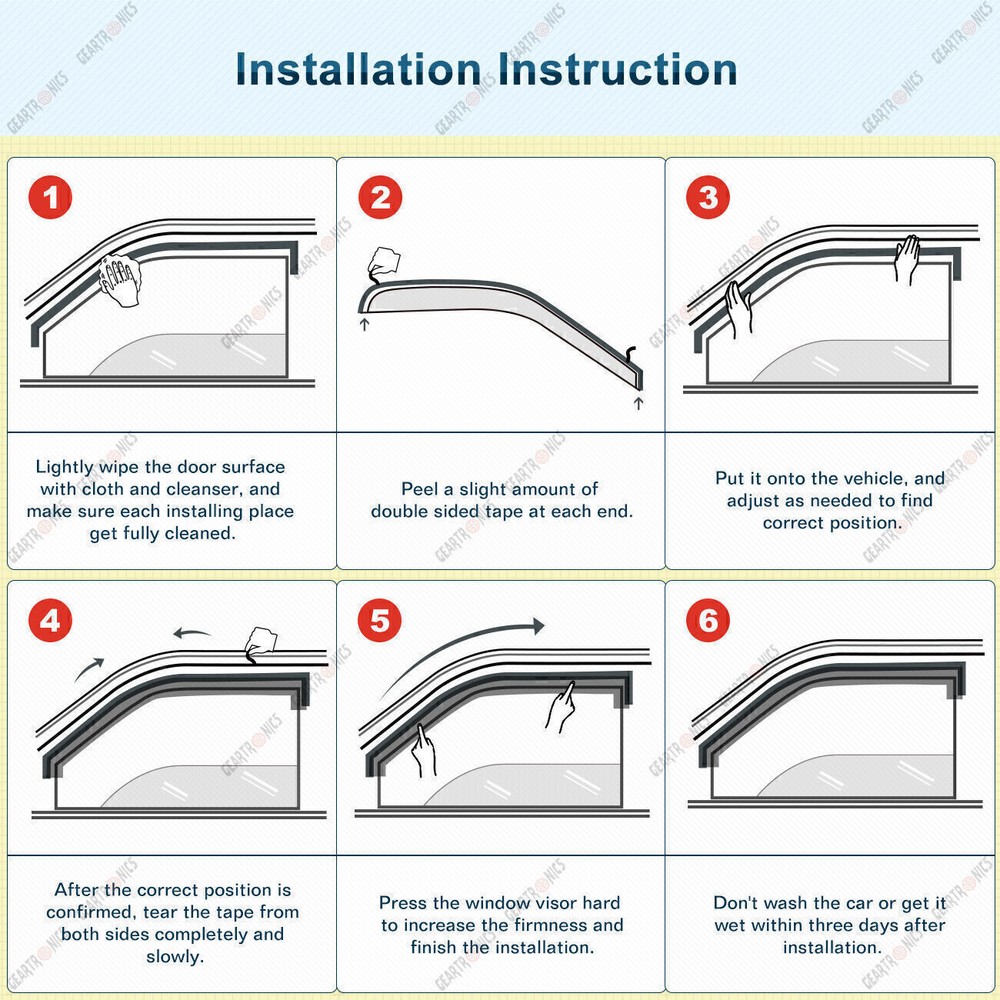 For 2014-2018 Chevy Silverado Double Cab Window Visor Vent Rain Guard Deflector