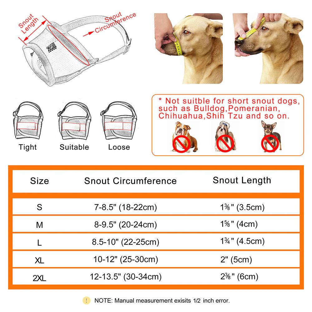 MESH Dog Muzzle Anti Stop Bite Barking Biting Chewing Training Pet Light Nylon
