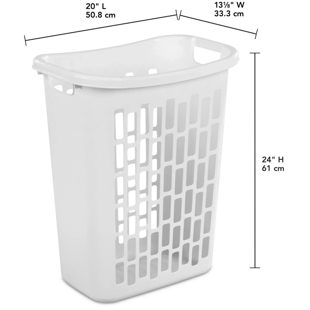 Mainstays Rectangular Open Laundry Hamper, Plastic White