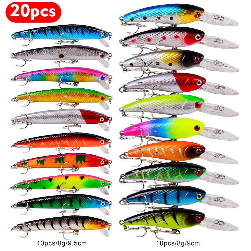 Minnow Bait Assortment (20) – Lure Set for Angling