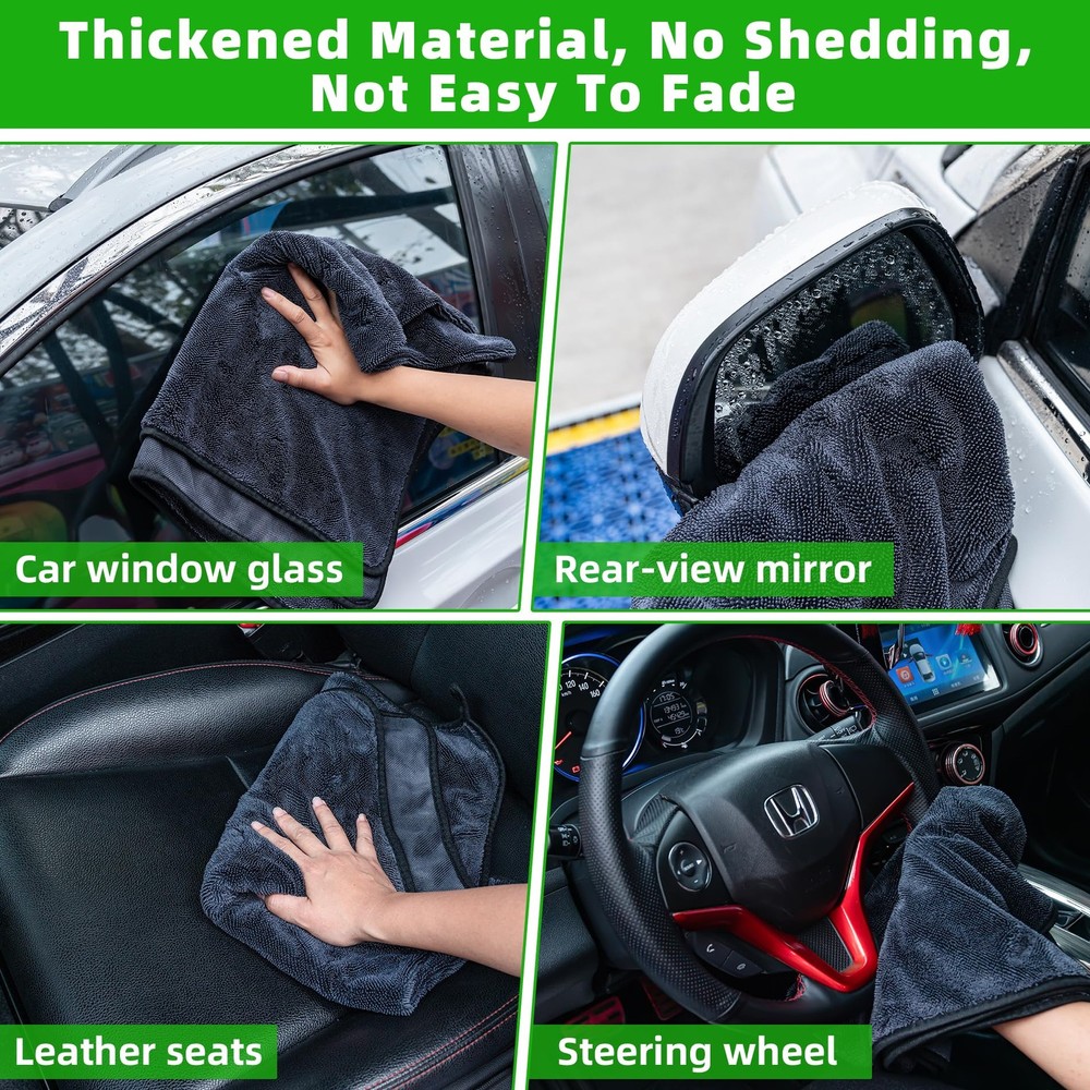 CADONO Large Microfiber Car Drying Towel, Ultra Absorbent Microfiber Cleaning...