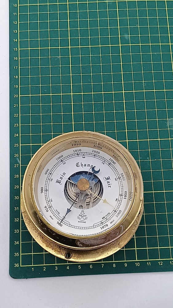 Nautical Wall Ship's Barometer PILOT MARINE Diameter 4"