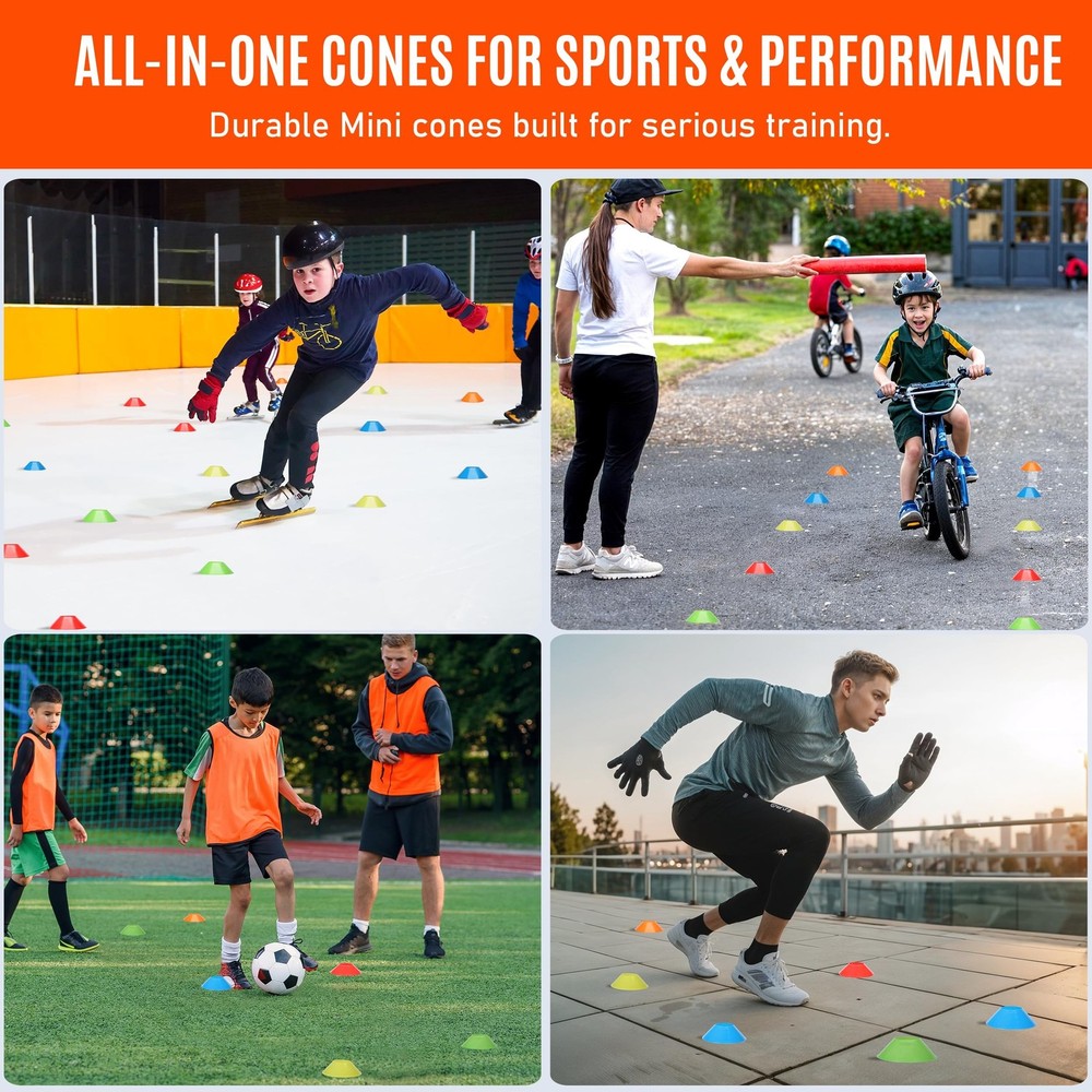 Mini Cones for Sports - Better Space Utilization - Comes with Shoulder Strap ...