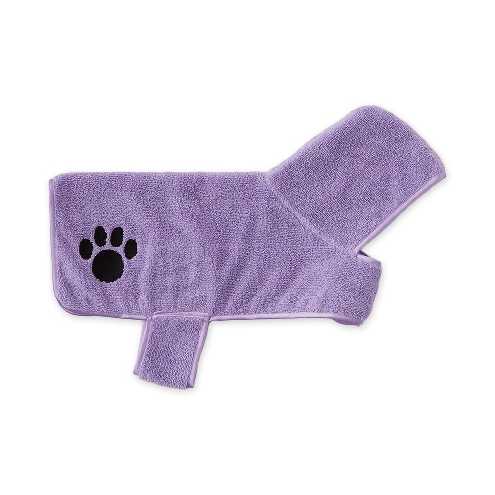 Pet Robe Collection, Embroidered Absorbent Microfiber Bath Robe with Adjustab...