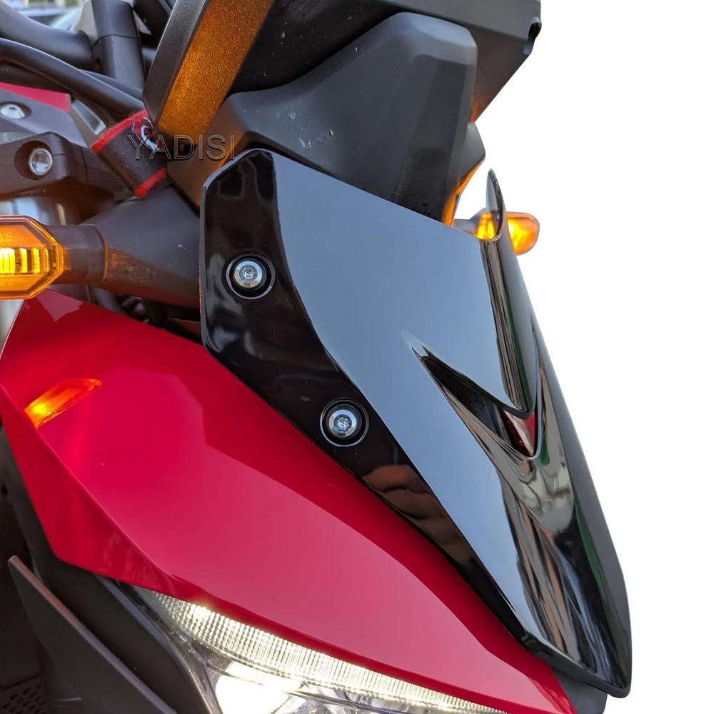 Black Motorcycle Windshield Wind Deflector Windscreen Front Flyscreen