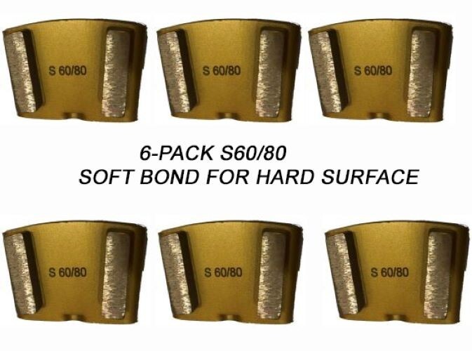6-Pack! HTC Compatible Diamond Grinding Disc For Hard Surface, Grit 60/80