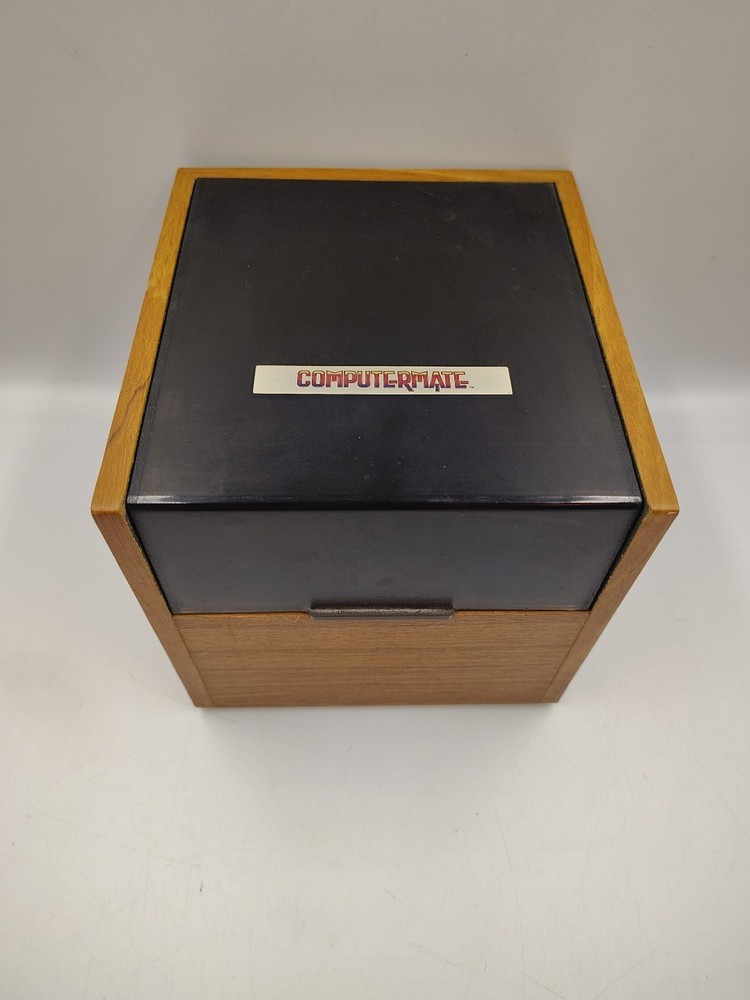 Vintage Computermate Wood-Grain Floppy Disk Organizer