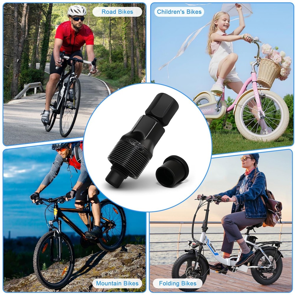 AUUTI 2 Items Bike Crank Puller - Removal Tool for Square 2.48", black