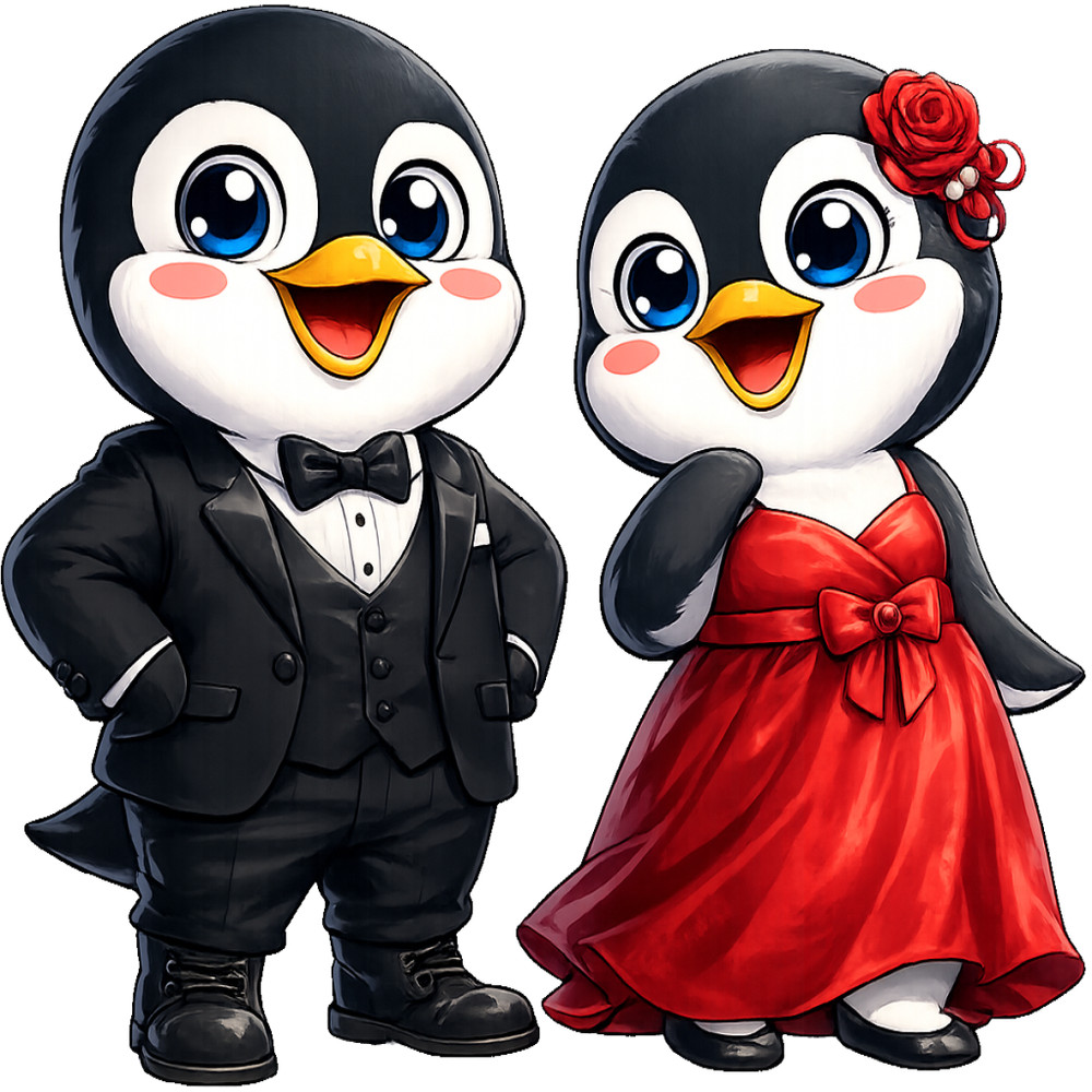 30 Custom Penguin Valentines Personalized Address Labels