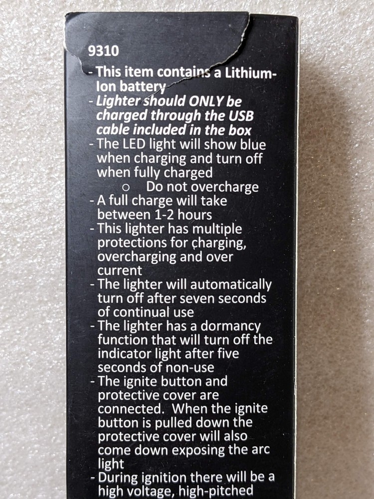 🔥New🔥 2 x Windproof Rechargable USB Lighter 9" Long (O2)