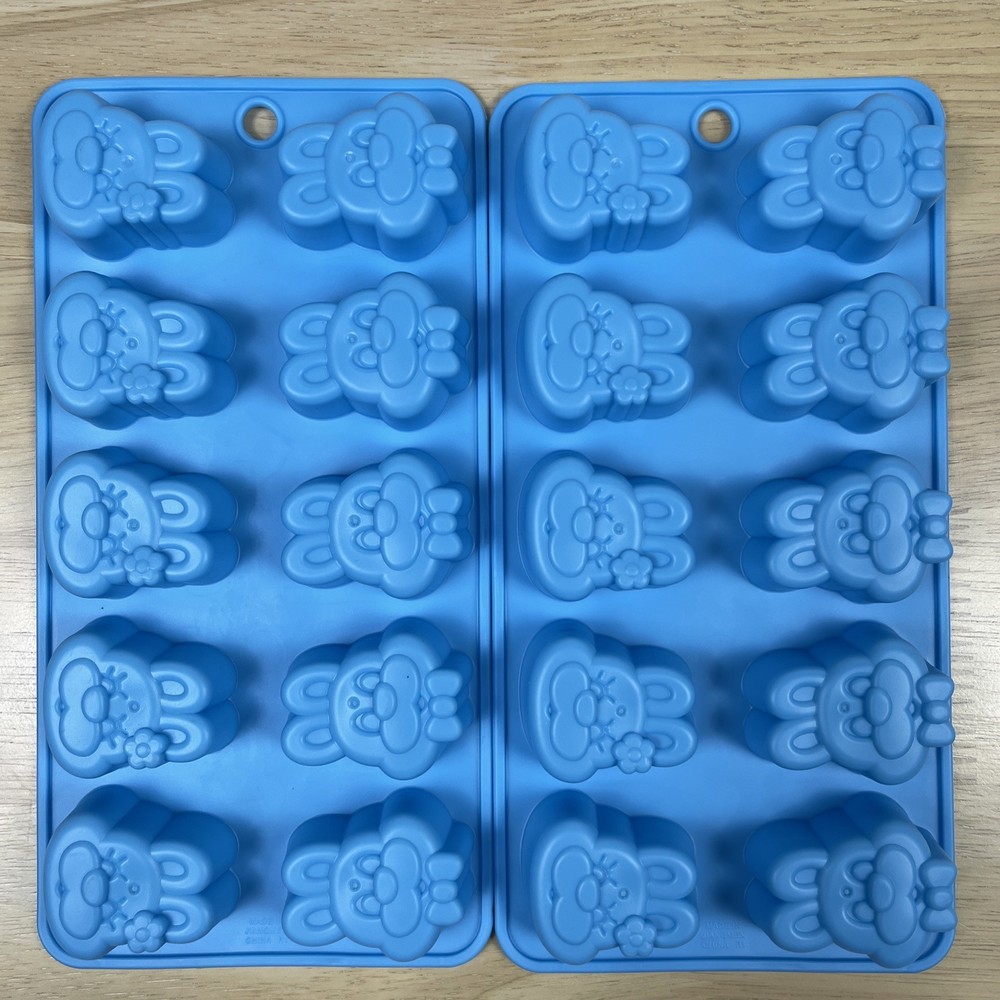 2 - Easter Bunny Ice Cube, Edible Gummies, Candy, Jigglers Flexible Mold