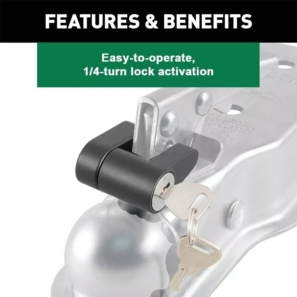 4Pc 1/4" Trailer Hitch Coupler Lock for Tow Boat RV Truck Keyed Alike Heavy Duty