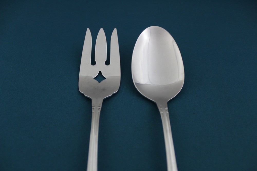 Oneida WHITTIER Serving (2pc Set) Tablespoon / Meat Fork Oneidaware Stainless