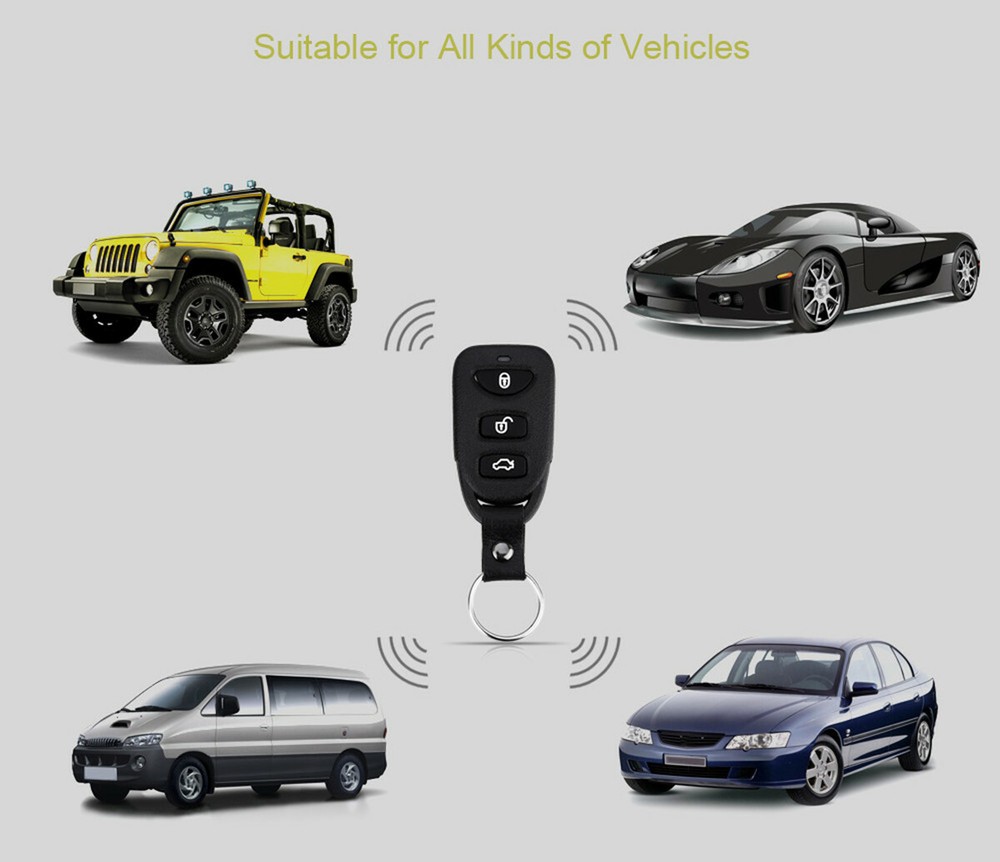 Car Accessory Remote Central Locking Kit Keyless Entry System +2 Remotes Fobs