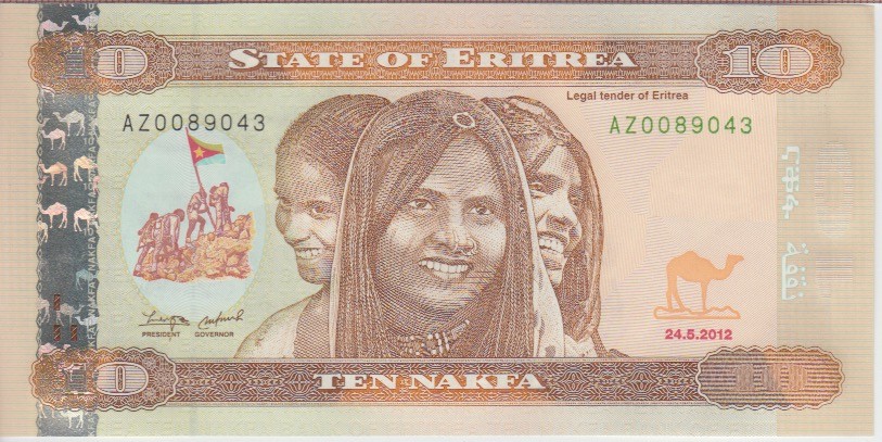 Eritrea Banknote P.11r 10 Nakfa 2012 Replacement  UNC                    2001