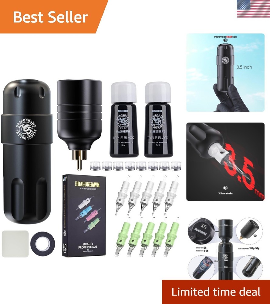 Wireless Tattoo Machine Kit with Ergonomic Design and Safety Inks for Beginners