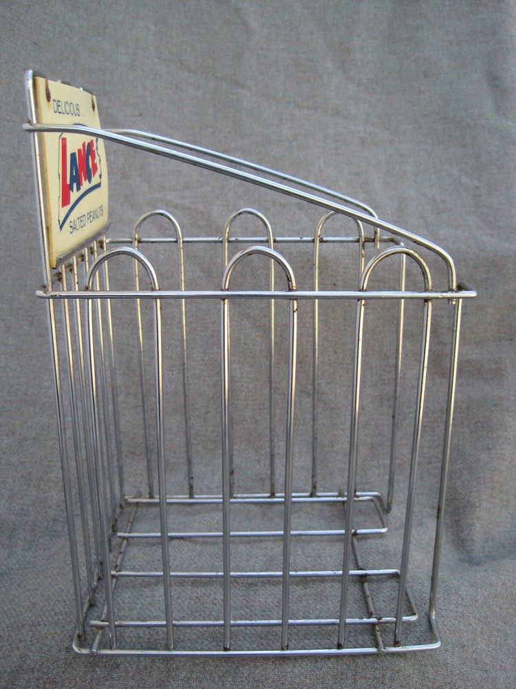 VINTAGE LANCE SALTED PEANUTS HEAVY WIRE STORE DISPLAY RACK STAND