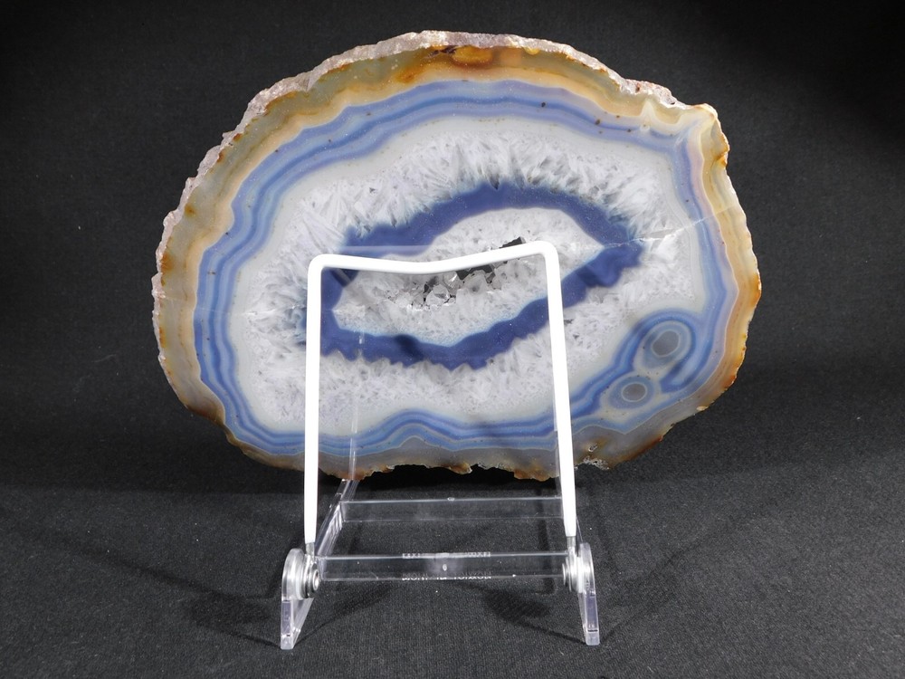 Easel Display Stand Medium Size ADJUSTABLE White Back Clear Base