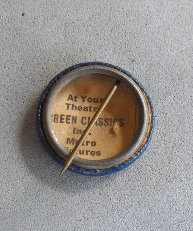 To Hell With The Kaiser pin back button with ad on back