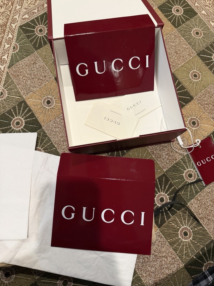 Authentic Mens Gucci EMPTY Belt Box With Dust Bag 100% Authentic