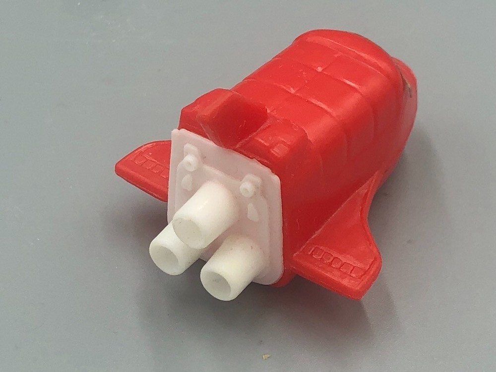 1990s Red ROCKET SPACE SHIP Toy CANDY CONTAINER Vintage