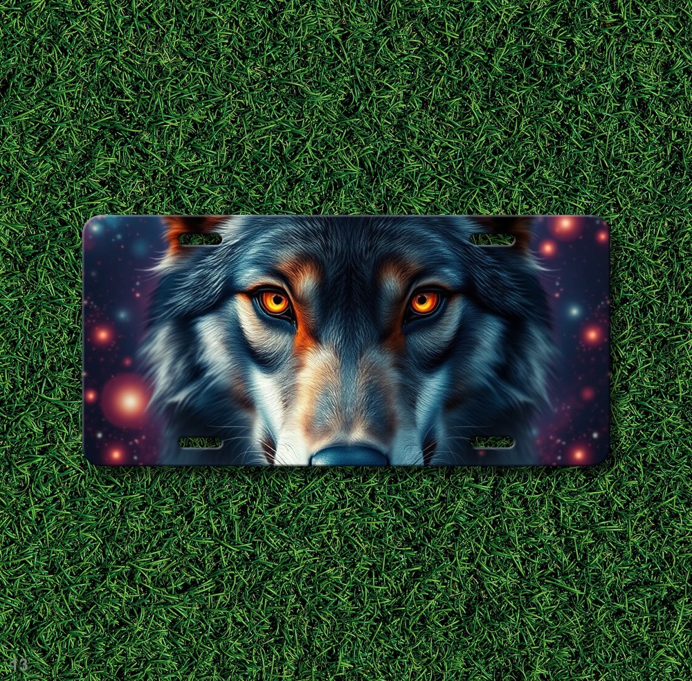 Hyperrealistic Wolf License Plate Custom Vanity Plate Unique Gift