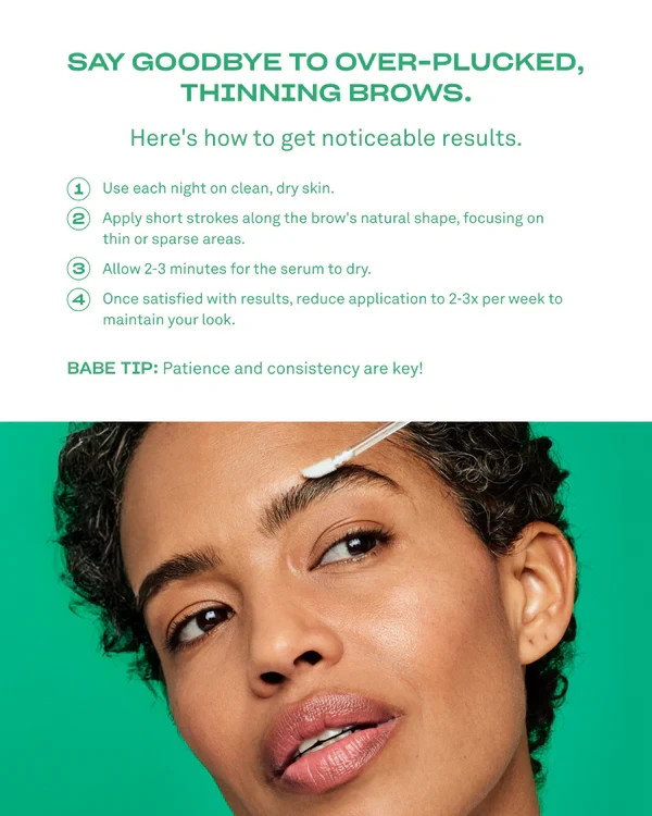 2PK Babe Original Amplifying Brow Serum 3mL Fuller Looking Brows Biotin, Peptide