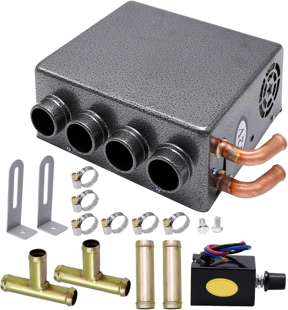 12V Car Auxiliary Heater, 4 Ports Universal Underdash Compact Auxiliary