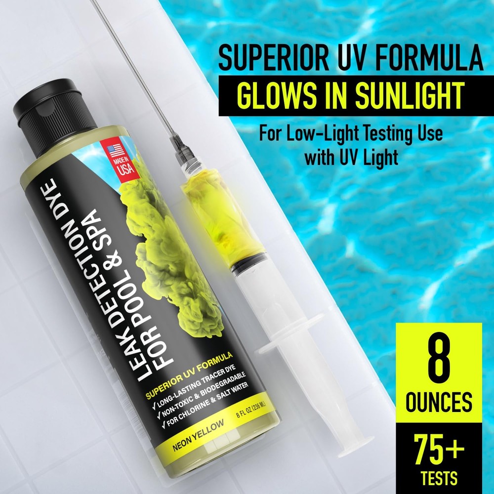 Pool Leak Detection Dye Kit - with 2 Precision Applicators - 75+ Tests - Supe...