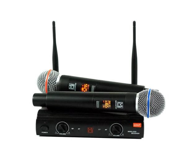Mr. Dj MIC-UHF200 Professional Wireless Microphone System Kit with 2 Handheld &