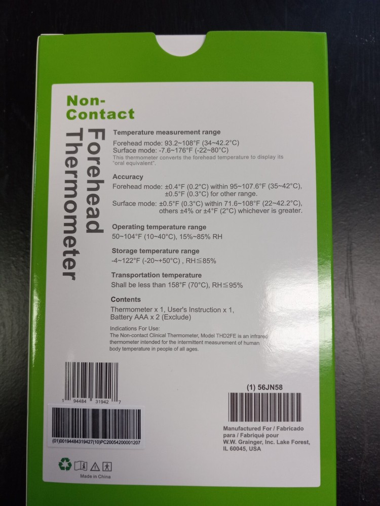 Non-Contact Forehead Digital Thermometer - New - Unused