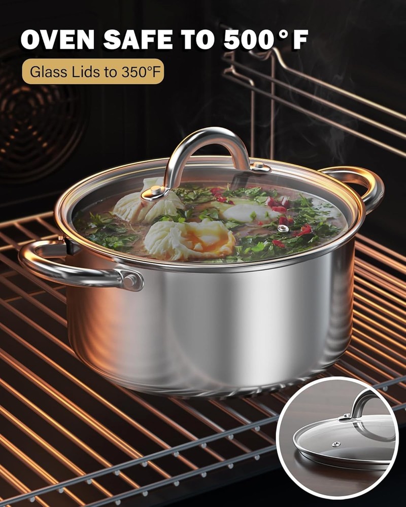 Stainless Steel Cookware Set, 12-Piece