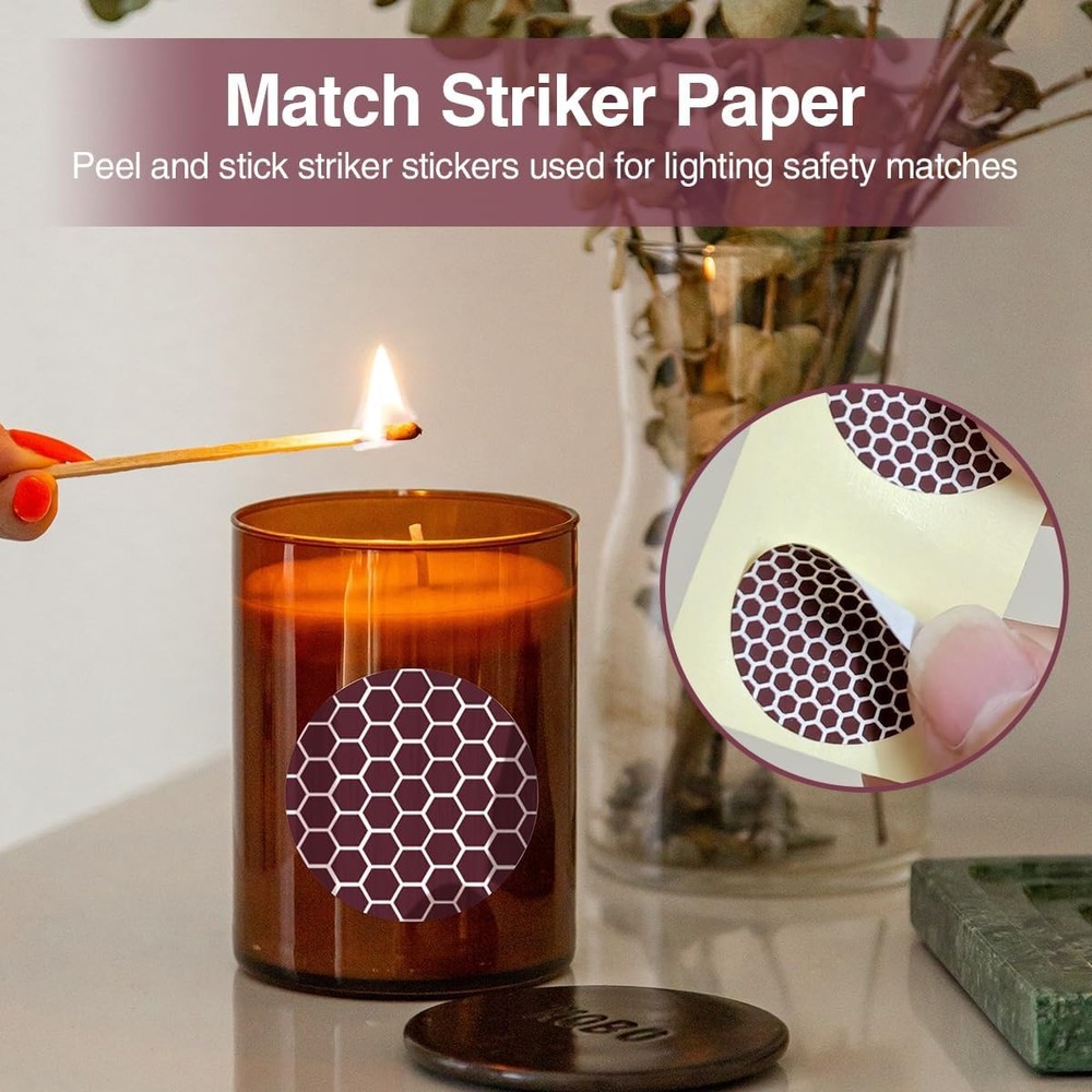 Striker Paper Matches - 60 Pcs Pack with Adhesive (20 Circle and 40 Rectangle)