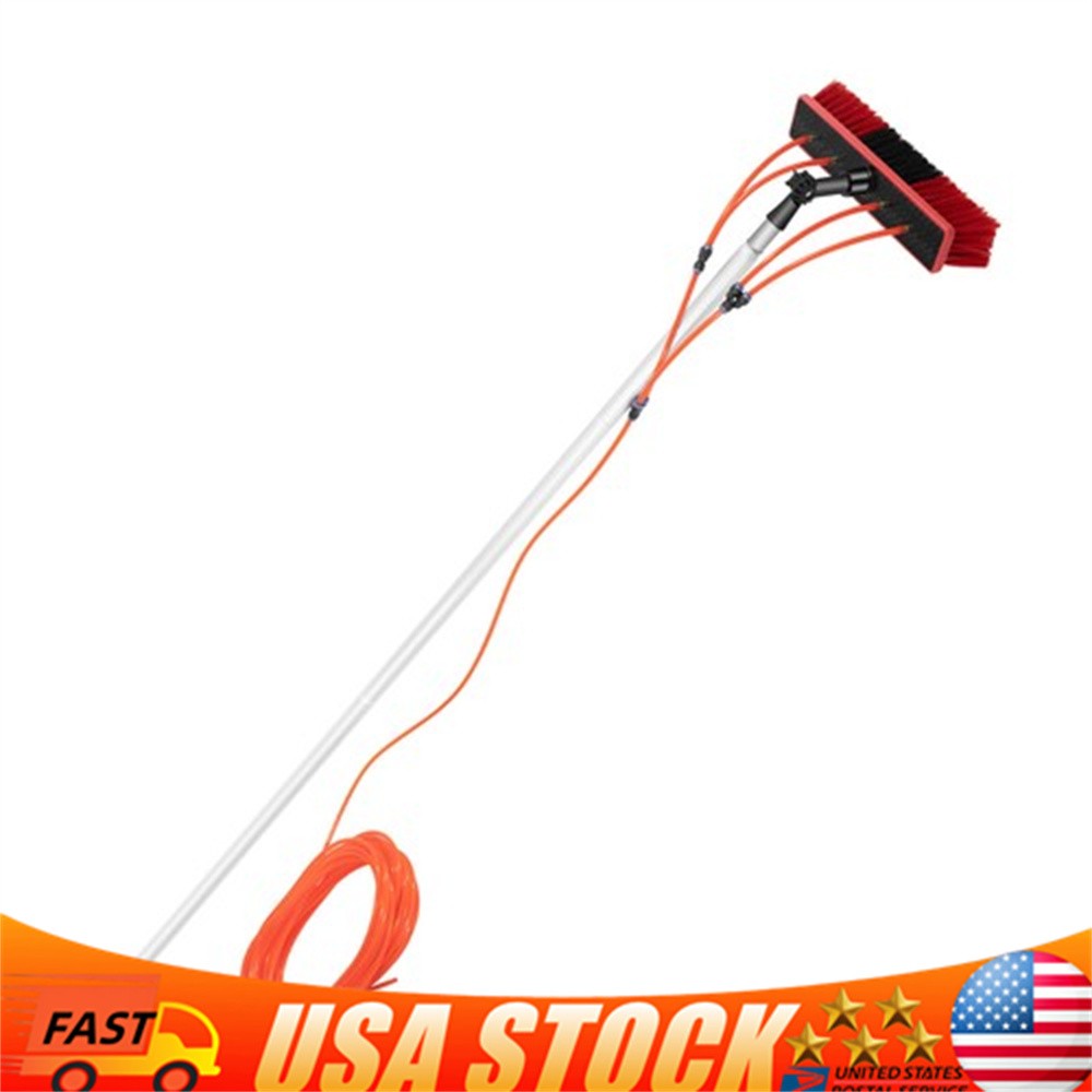 26FT Water Fed Pole Cleaning Brush Tool For Window+Solar Panel Clean Washing