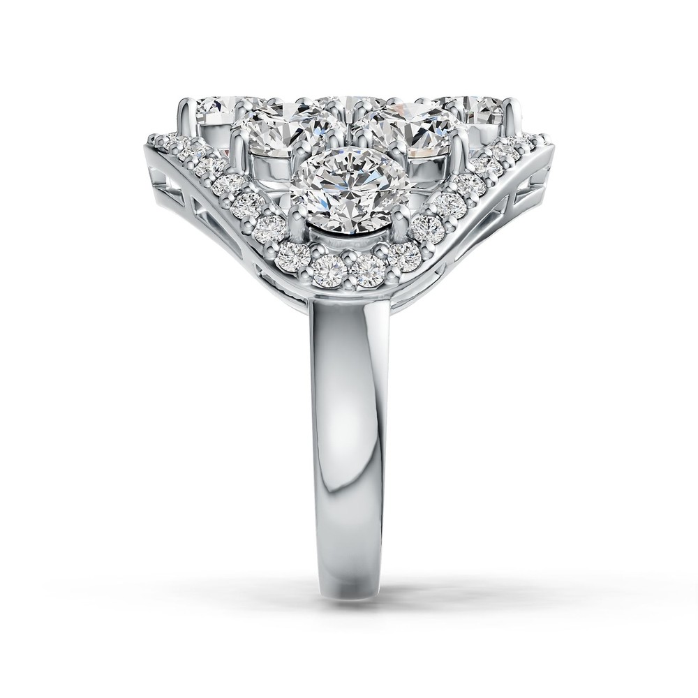 Sterling Silver Semi Mount Ring Setting Round RD 5x5mm with White Topaz