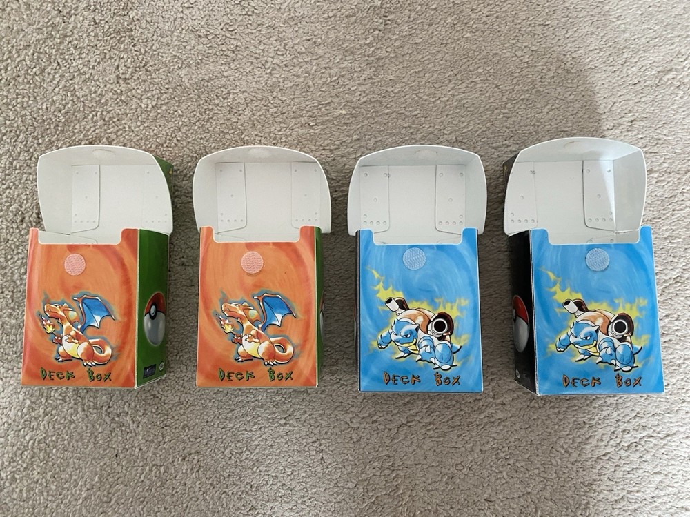 Pokémon TCG 1999 Deck Boxes X4 Blastoise and Charizard Artwork Empty