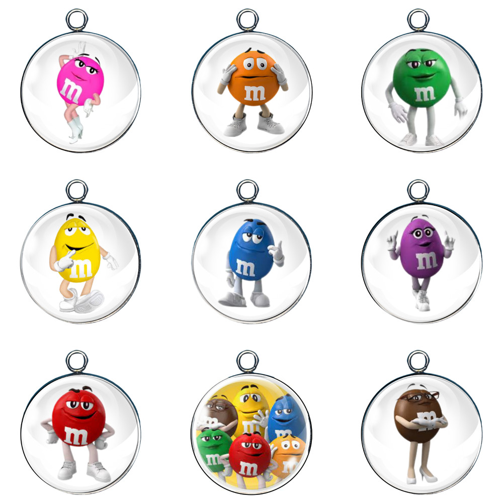 M & M Glass Cabochon Charms