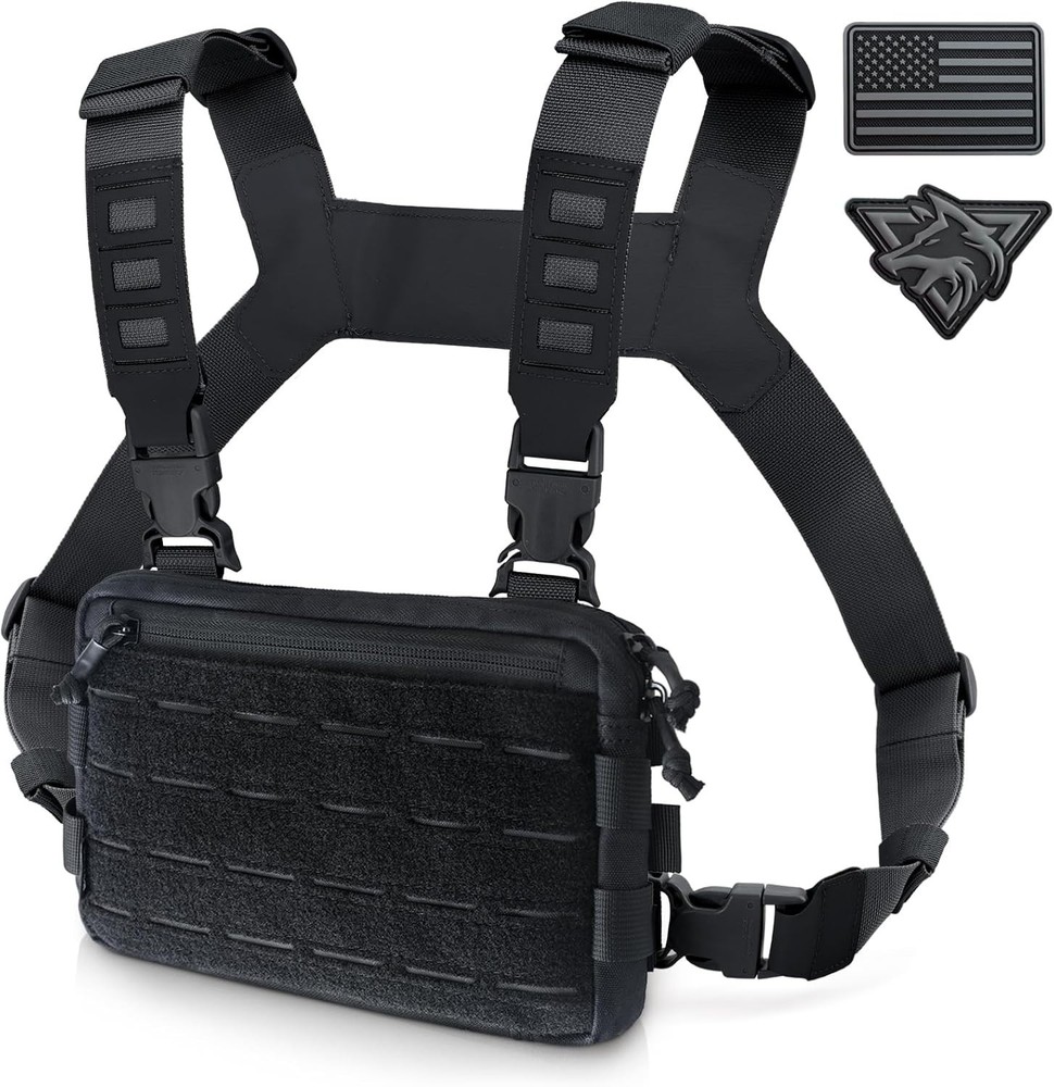 Tactical Chest Rig Pack for Outdoor Activities with Multiple Compartments