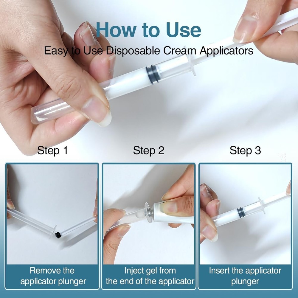 20 Pack Disposable Plastic Vaginal Cream Applicators, Individually Wrapped