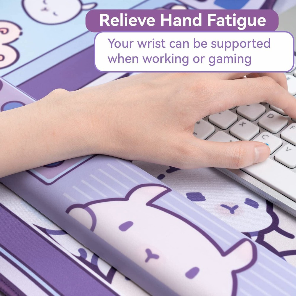 Mouse Pad & Wrist Rest Support Non-Slip Rubber Base Memory Foam Rest Kits