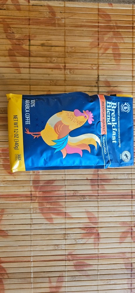 Breakfast Blend Medium Roast Ground 100% Arabica Coffee12 Oz