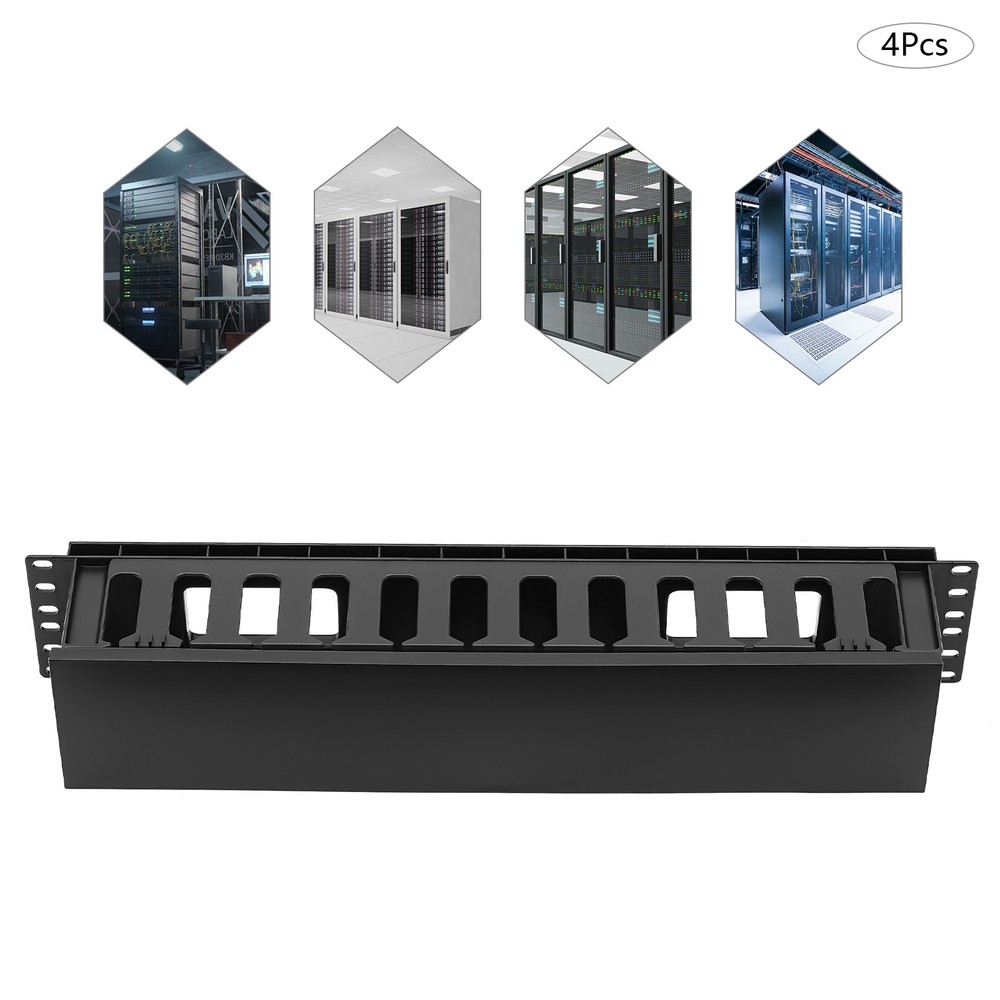 4 Pack Horizontal Rack Mount Cable Management Cable Organizer Cable Raceways