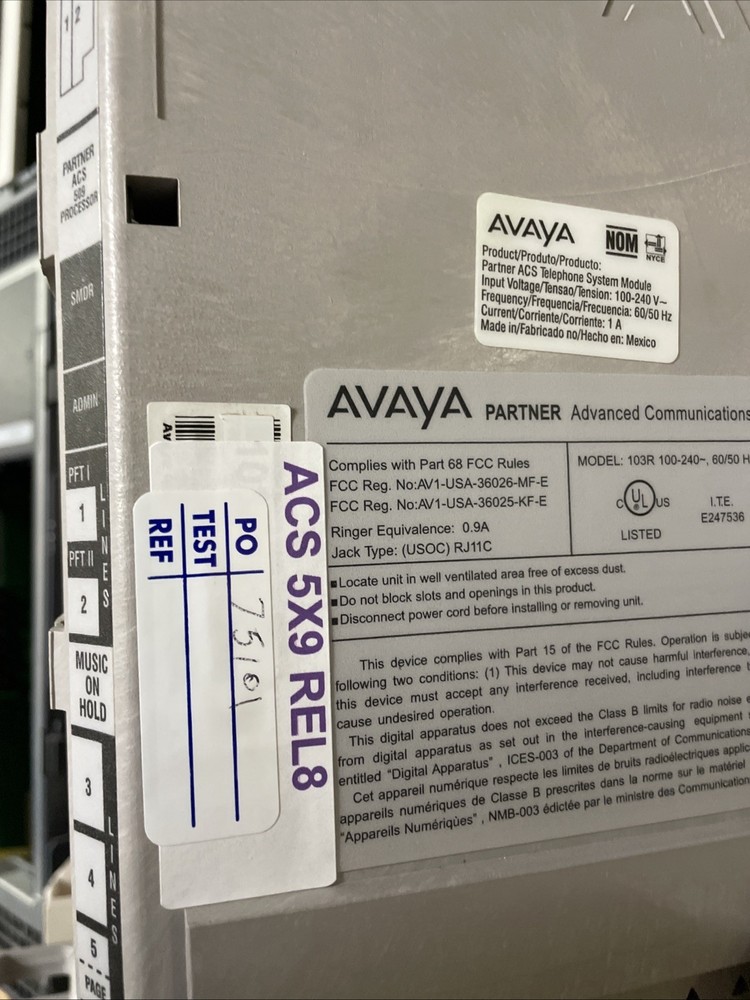 Avaya Partner ACS R8 Processor.