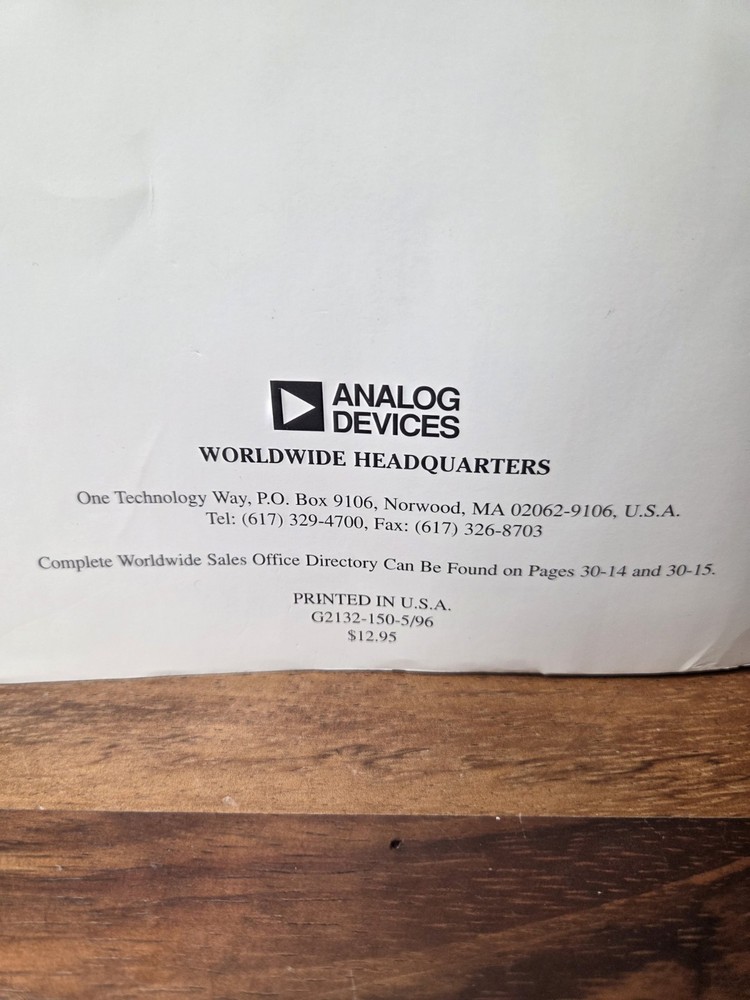 Electronics Book: Analog Devices, Designer's Reference Manual 1996