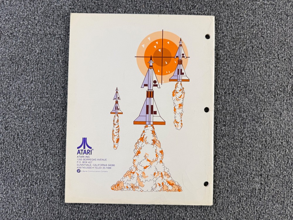 Atari Missile Command Arcade Video Game Manual ORIGINAL