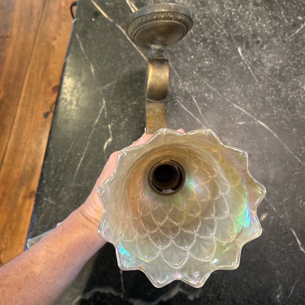 Fantastic Cast Brass Wall Light W Original NUART Shade
