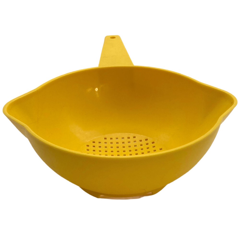 Vintage Tupperware 1 Qt Yellow Strainer Collander #1200