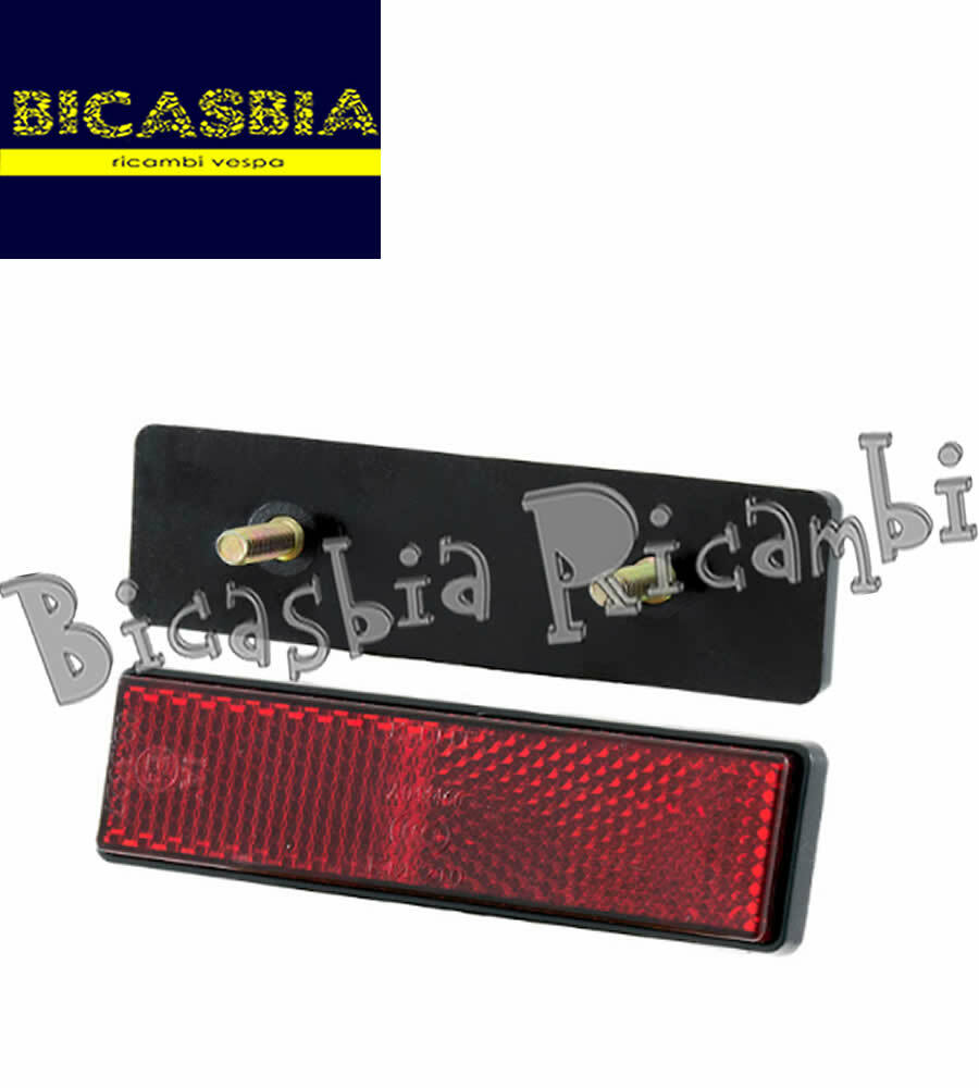 12829 - Reflector Rectangular 95X25 Red With Screw And Bolt